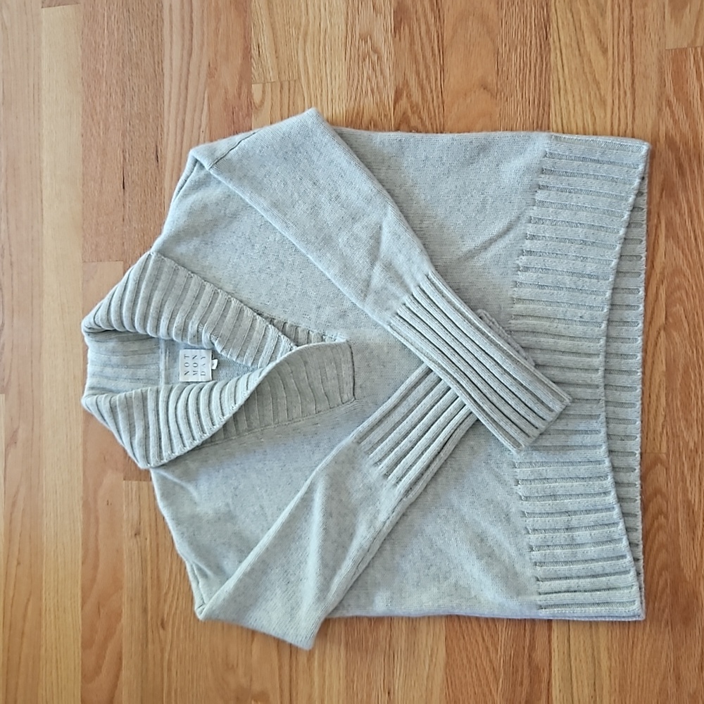 Not Monday MIA Shawl Collar Cashmere sweater, size S, Cloud